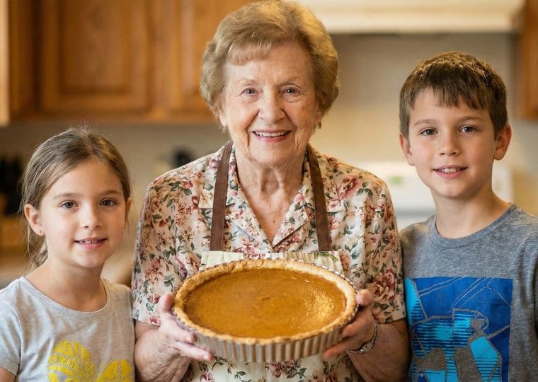 Family members cooking together and sharing a recipe